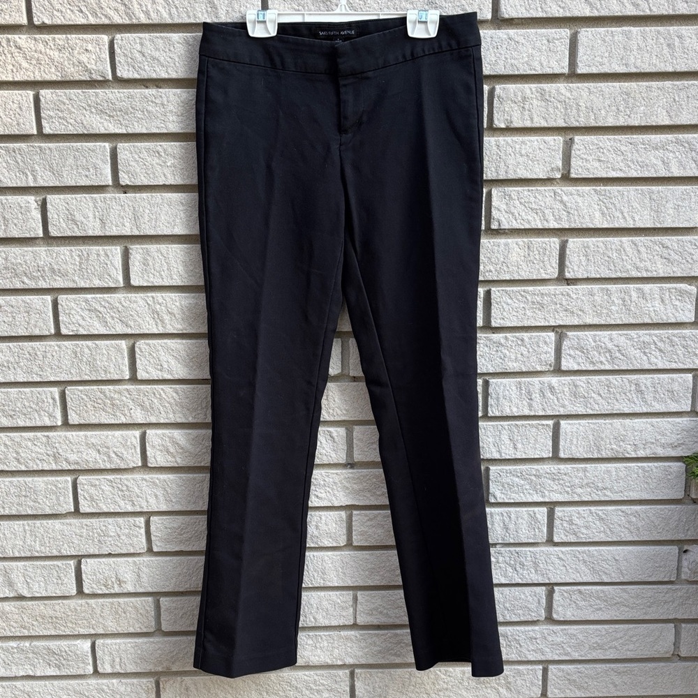 Saks Fifth Avenue Black Straight Leg Trousers Sz 4